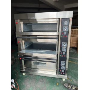 6 Trays LPG Gas Deck Oven 220V 50HZ 3 Deck Model for Commercial Restaurant