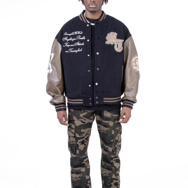 Clothing Manufacturers Custom College Vintage Jacket Mens Streetwear Varsity Towel Embroidery Fleece Oversized Bomber Jacket