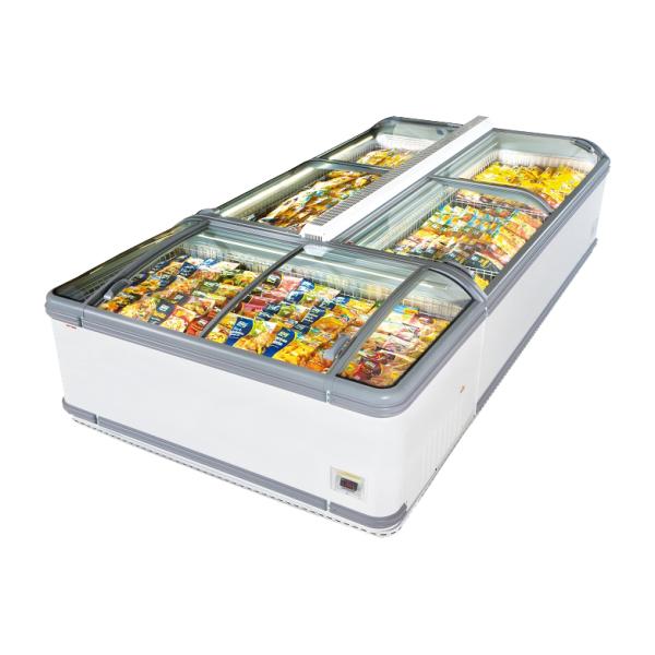 Sliding Glass Top Island Freezer for Commercial Supermarket with R290