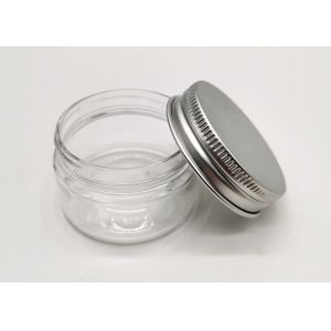20g Clear PET Cosmetic Cream Jar With Screw Aluminum Cap