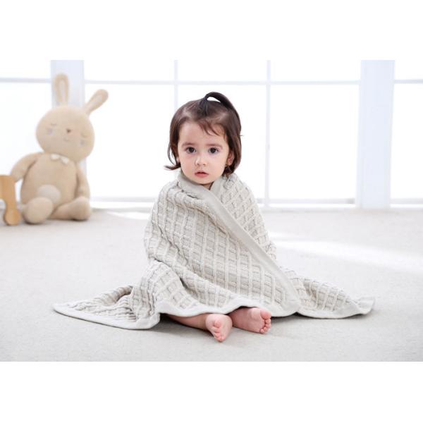 Knitted Personalized Cotton Baby Blankets , Customized Oblong Unique Baby