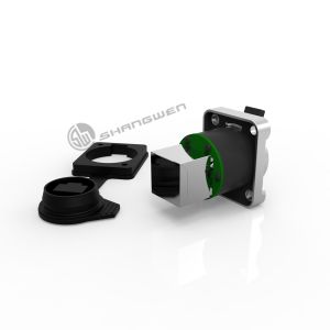 Rj45 Female Ethernet Chassis Connector Industrial IP65 Waterproof