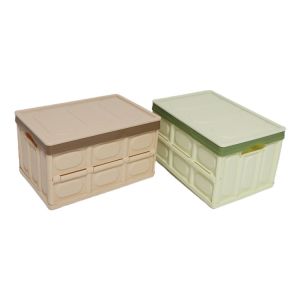 Sturdy Practical Folding Tote Box , Fashionable Collapsible Crates With Lids