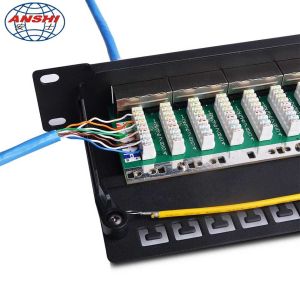 CAT6 STP Shielded Rack Mount Patch Panel 1U 19 Inch 24 Port IDC PCB Type