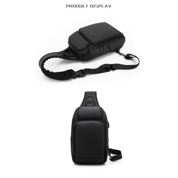 High quality custom logo men's fashion waterproof business sling bag shoulder bag chest bag
