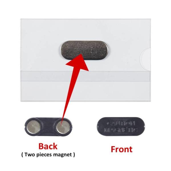 Magnetic Transparent Plastic Security ID Card Holders For Office ODM