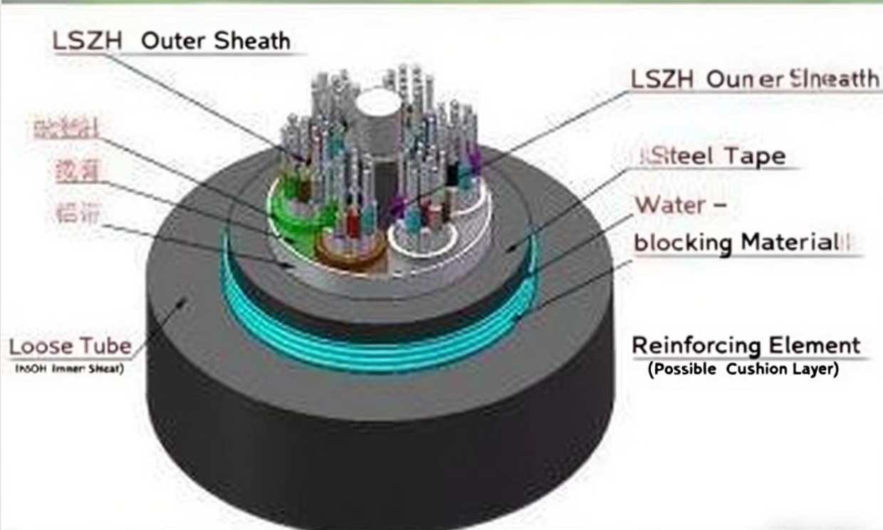 GYTAH58 Outdoor Aerial Fiber Optic Cable LSZH Armored