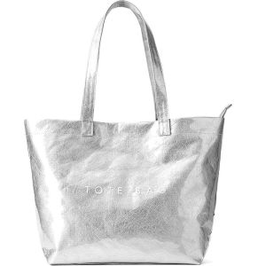 Fashion Casual Street Reusable Environmental Handbag Zipper Tote Bag, Kraft