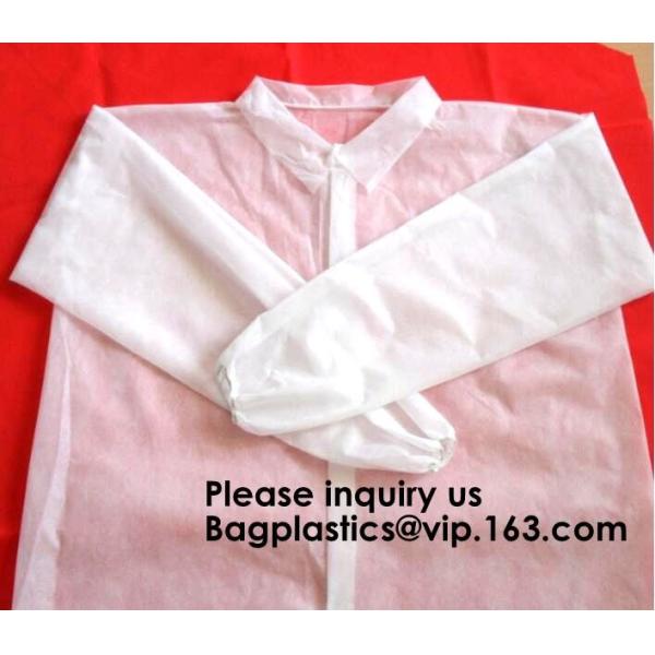 SMS Disposable Hooded White Coveralls Suit Chemical Protective Elastic Wrist