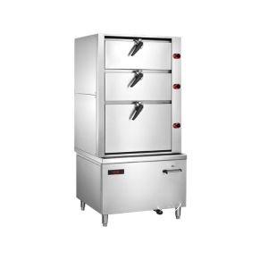 3 Door Electromagnetic Steam Cabinet Commercial Electric Sea Food Steamer