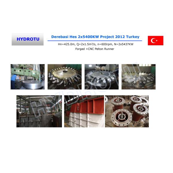 Small Horizontal Shaft Pelton Hydro Turbine / Pelton Water Turbine With One Or Two Nozzles