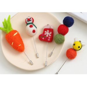 Environmental Friendly Wool Felt Balls Snowman Santa Carrot Pattern
