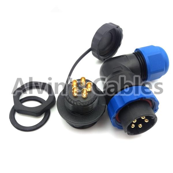 SD20 TA ZM 2-12 Pin Electrical Cable Connectors Female Socket Connector 90 Degree Elbow