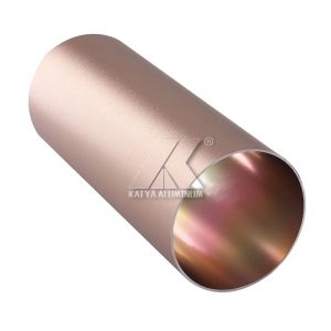 China 6063 T5 Round Extrusion Aluminium Tube Profiles Matt Gold on sale