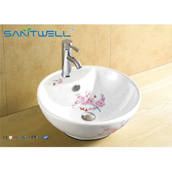 Buy CE Bathroom Ceramic Wash Basin Elegant Durable Design With Round Shape at wholesale prices