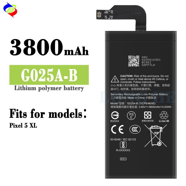 Stock G025A-B Rechargeable Li-ion Polymer Battery for Google Pixel 5 XL 3.85V 3800mAh