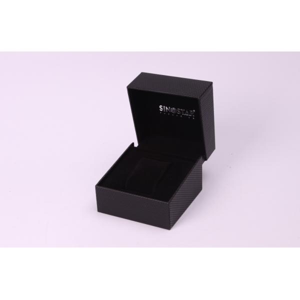 High End Style Single Watch Gift Boxes , Recyclable Black Watch Presentation Case
