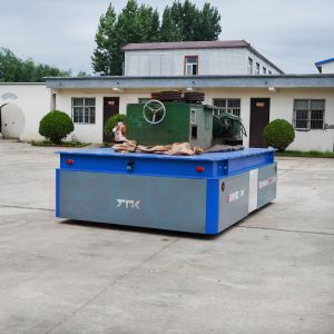 Lead Acid Battery Steerable Transfer Cart With Lifting Platform