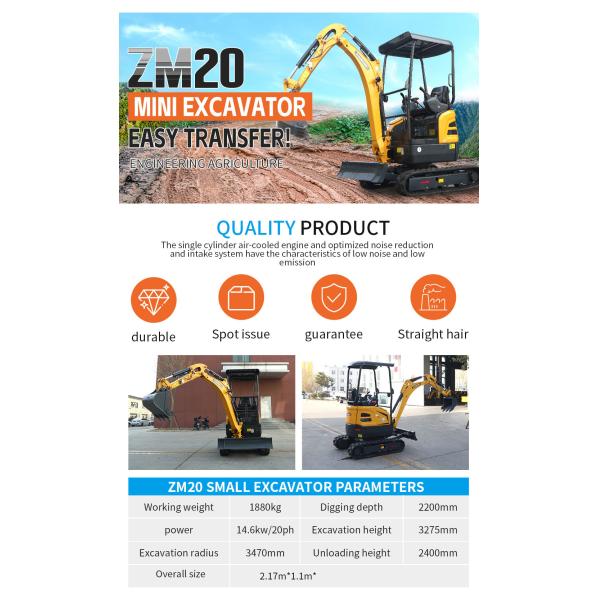 Hydraulic Small Digger Micro 2.0 Ton Free Shipping Bagger