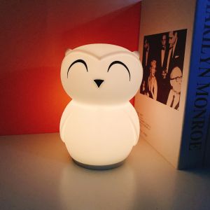 Silicone Dimmable Color Changing Owl Night Lamp LED Light Source and Remote