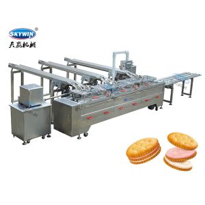 Two Lanes 3+2 Chocolate Sandwich Cream Biscuit Making Machine
