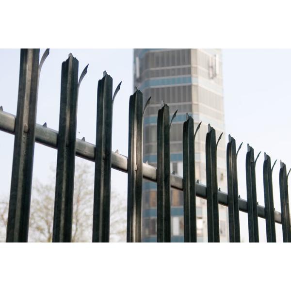 ISO9001 Steel Palisade Fencing , Splayed Top 8 Ft High Privacy Fence