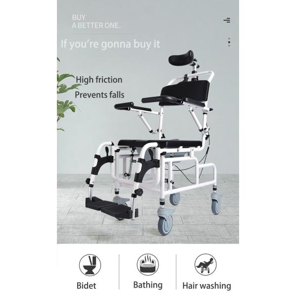 Bathroom Chair Patient Transfer Shower Blow Molding Hospital Toilet Portable Aluminum Commode Wheelchair for Disabled