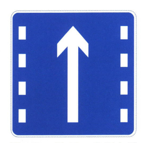 Rectangle Single Lane Driving Direction Sign Blue Color Traffic Sign Sheet Outdoor Alumium Plate