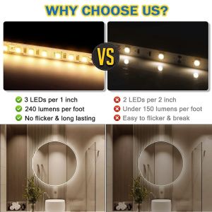 DC 12V 60leds 8mm10mm 12000K Cool White Die-Cutting Board Led Strip Light for