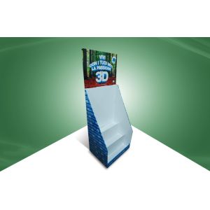 Three - tier Cardboard Dump Bin Display Eco-friendly for 3D Poster