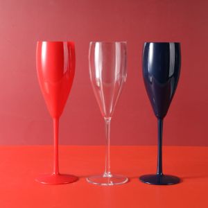 Reusable Plastic Champagne Glasses Party Red Polycarbonate Champagne Flutes
