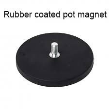 Quality D66mm rubber thread rod Rubber Coated magnets base Holding Magnet for sale