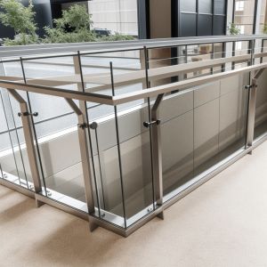Customized Home Aluminum Stair Railing High Rust Resistance AAMA
