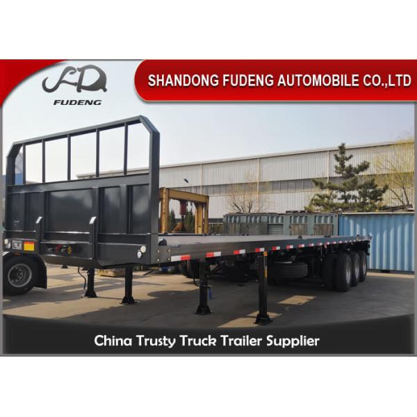 Buy Q345B 3 Axles 60t 20ft 40ft Flatbed Container Trailer at wholesale prices