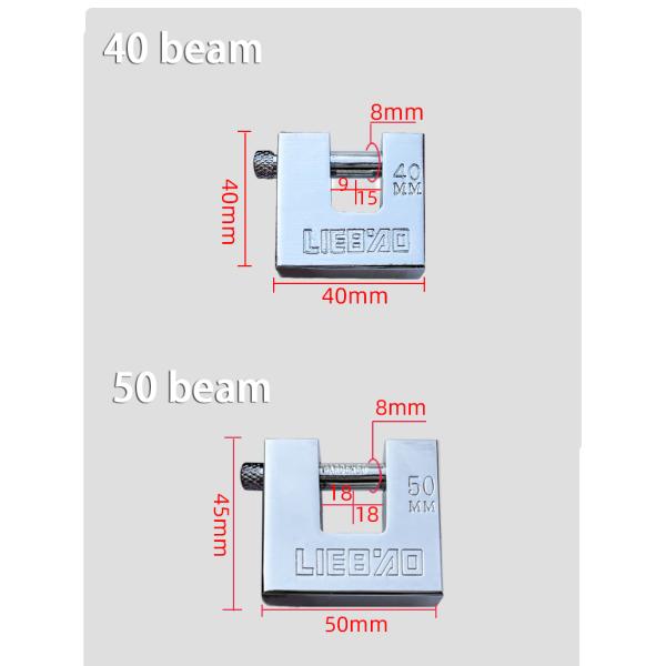 Anti Theft Safe Stainless Steel Rectangular Lock Padlock Keyed Padlock Waterproof