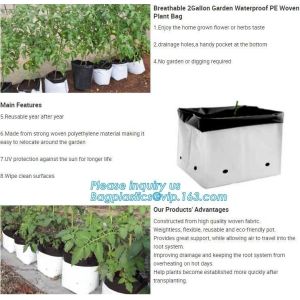 15 GALLON Hole Plastic LDPE Grow Bags For Nursery, Black & White PE Grow Bags