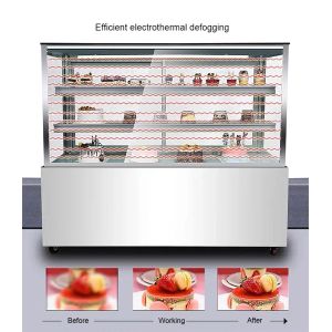Big Capacity Commercial Cake Showcase Glass Cooler Bakery Display Cabinet