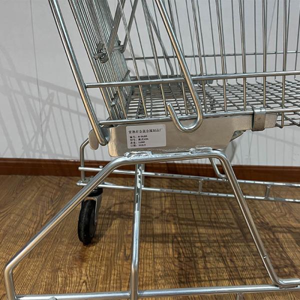 125L Australian supermarket shopping cart with grey plastic parts chain store shopping cart CE