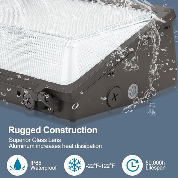 IP65 Waterproof LED Wall Pack Light 30W-150W Adjustable 3000K-5000K