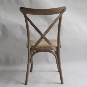 Customized Designs Nordic Modern Rattan Cross Back Stackable Solid Wood Banquet