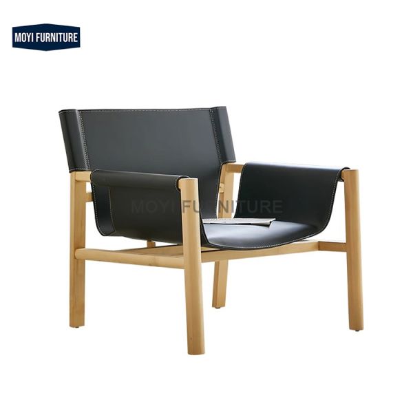 Buy Living Room Furniture Custom Modern Italian Luxury Solid Wood Restaurant Chair with Saddle Leather Backrest Feature at wholesale prices