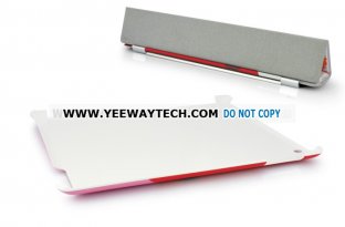 Indignant Bird Pattern Magnetic Smart Cover With Back Hard Case For iPad 2 - Red