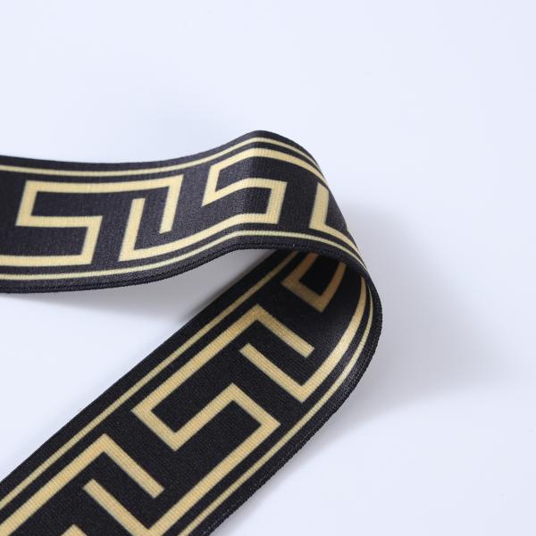 Factory custom print logo polyester webbing elastic band printing tape for sewing underwear custom waist band