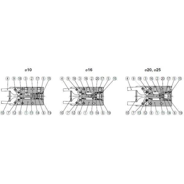 -10 To 60 ℃ Pneumatic Air Cylinders Smc Fluid Air Short Cuts Gas To Grasp
