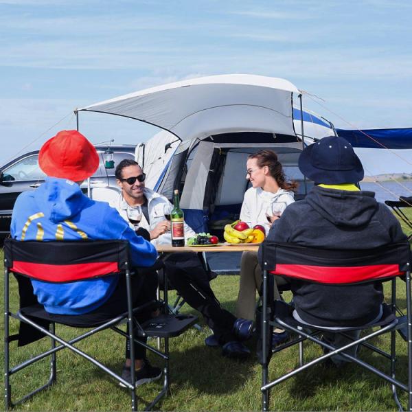 100*65cm Tabletop Bamboo Wooden Metal Folding Picnic Dining Table for Outdoor Camping