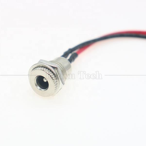 10cm 18AWG 5A Panel Mount DC 099 Female Socket 5.5x2.1mm 2.5mm Metal Threaded Connector to Open Tinned Wires End Cable
