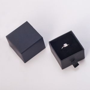 Personalized White Paper Jewelry Boxes with sponge Simple Sliding Drawer