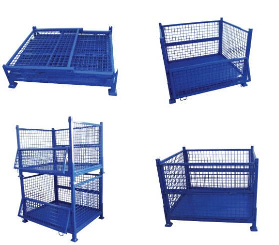 Buy Industrial Collapsible Steel Wire Mesh Pallet Box Container at wholesale prices