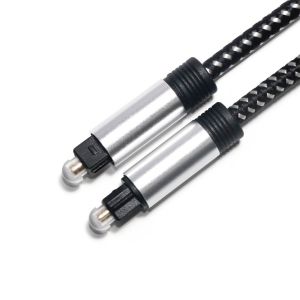 Toslink Optical Audio Digital Cable SPDIF Cable Knited Rope Plated Shell Port