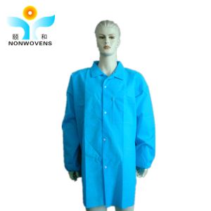 35gsm Disposable Lab Coat PP Non Woven Spunbond Laboratory Cleaning Room Clothes